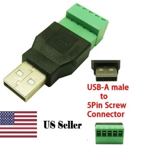 Vite USB 2.0 tipo A maschio a 5 pin con connettore adattatore spina terminale scudo - Foto 1 di 1