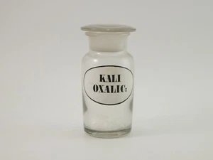 ANTICO VASO BARATTOLO VETRO SOFFIATO FARMACIA ETICHETTA KALI OXALIC - Imagen 1 de 7