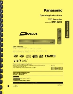 Panasonic DMR-EZ28 Grabadora DVD Manual de usuario del propietario  Foto 1 de 4