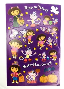 Vintage Dora The Explorer Halloween Trick or Treat EIN Blatt Aufkleber 2003 - Bild 1 von 2