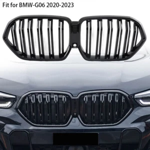 For BMW X6 G06 X6M F96 2020~2023 Gloss Black Dual Slat Front Kidney Grill Grille - Picture 1 of 14