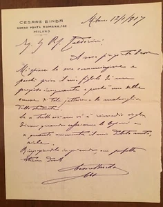 Lettera autografa di Cesare Binda - Picture 1 of 1