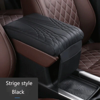 Car Armrest Cushion Cover Center Console Box Pad Protector  Memory Cotton+Pocket - Image 1 of 4