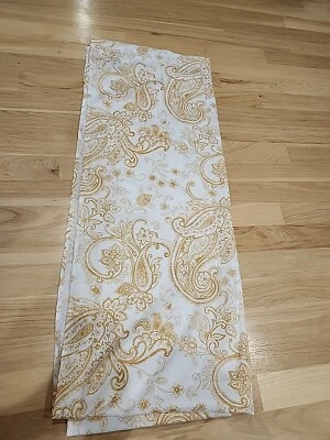 Panel de cortinas de ventana Tahari amarillo blanco cachemira 36"x 94" varilla bolsillo nuevo sin etiquetas Foto 1 de 4