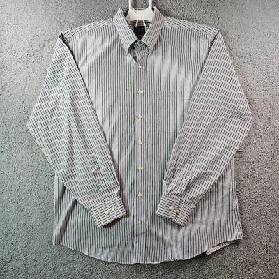 Jos A Bank Dress Shirt Men XL Tailored Fit Button Up Long Sleeve White Striped - Image 1 of 4