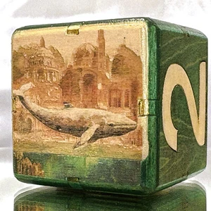 Skyward Swimmer - Whale Soars From Embrace - Backgammon Double Cube - Bild 1 von 9