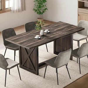 70.8 Large Rustic Farmhouse Dining Table for 6 to 8 Kitchen Dining Room Living R - Picture 1 of 12