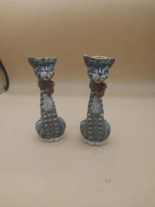 2 Vintage Kurt S. Adler Kerzenständer Weihnachten Katze - Bild 1 von 4
