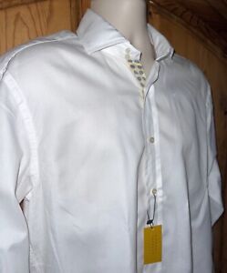 ROBERT TALBOTT “Carmel” White Cotton Spread Collar Shirt NWT Sz M / 15.5 Neck