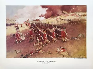 Howard Pyle La Batalla de Bunker Hill Impresión Soldados Británicos Revolución Americana - Imagen 1 de 6