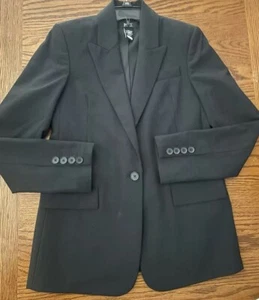 Body By Victoria~One Front Button~Black Lined Blazer~Size 4 - Picture 1 of 12