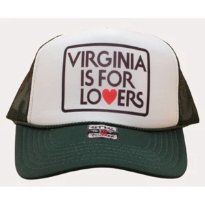 Cappello camionista Virginia Is For Lovers vintage in rete cappello regolabile - Foto 1 di 4