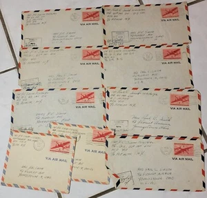 LOT OF 9 ARMY AIR MAIL US 1945 AIR MAIL C25 6 CENT STAMP - Picture 1 of 6