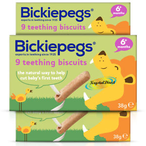 3 x biscuits dentaires naturels Bickiepegs pour bébés 38 g