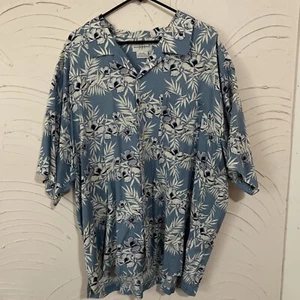 Knightsbridge Short Sleeve Button Down Hawaiian Size 2X Silk Cotton Shirt - Picture 1 of 10