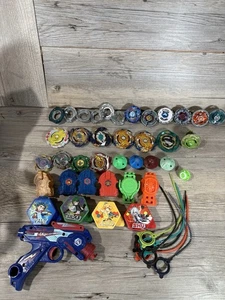 Beyblade Hasbro Takara Tomy Mixed Lot w/ Launcher and Disks Parts 45 Pieces - Picture 1 of 5
