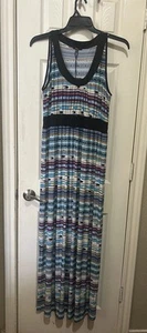 Milano Maxi Dress Womens XL Elasticized Empire Waist South West Print NWT - Picture 1 of 7