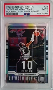 Juego Contenders Optic Playing The Numbers 2023 novato Victor Wembanyama RC PSA 9 - Imagen 1 de 2