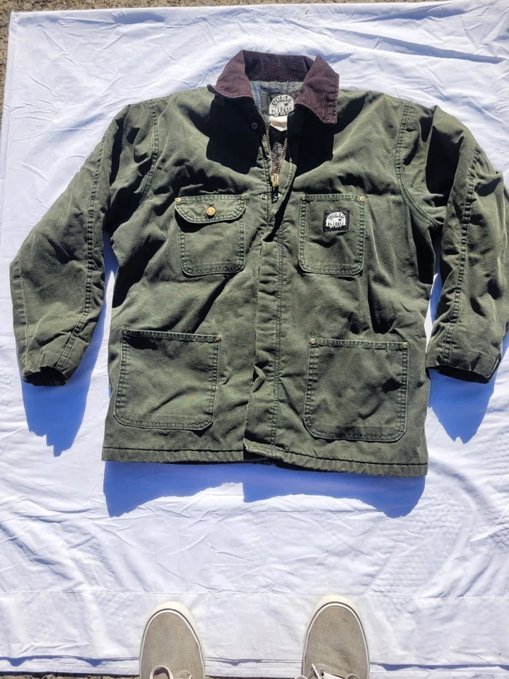 Chaqueta Polar King Para Hombre Manta Franela Forrada Verde Cremallera Tareas de Granero NOS EE. UU. 40R Foto 1 de 4