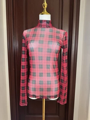 Top de mujer cuello alto malla semi transparente manga larga Maje Foto 1 de 4