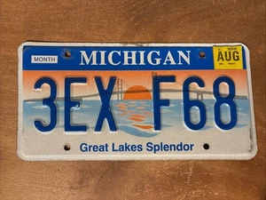 Placa de licencia Michigan Great Lakes Splendor 2006 # 3EX-F68 - Imagen 1 de 2