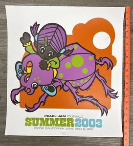 Pearl Jam Idlewild Irvine CA 2003 Poster Ames Bros 18x20" Beetle Orange Art - Picture 1 of 8