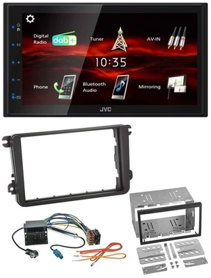 JVC USB Bluetooth MP3 DAB 2DIN Autoradio für VW Passat 05-14 Polo 09-14 Scirocco - Bild 1 von 4