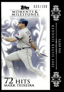 2008 Topps Moments & Milestones Mark Teixeira 033/150 Texas Rangers #123-1 - Picture 1 of 2