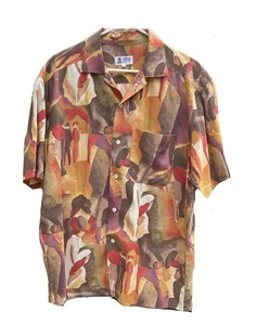 Cerruti 1881 Sport Men Button Silk Short Sleeve Shirt 70's Rare Find Vintage - Picture 1 of 9