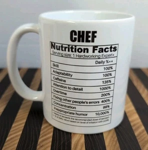 Koch Nährwertangaben Kaffeebecher - lustiges Geschenk für kulinarische Liebhaber, Küchendeko, - Bild 1 von 8