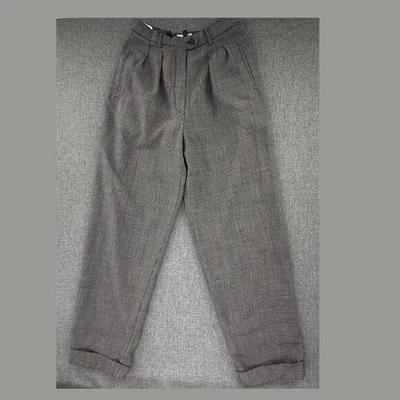Pantalones a Cuadros LAUREN Ralph Lauren Vintage 24" Cintura 6 Pequeños Plisados Delanteros Puños Foto 1 de 4