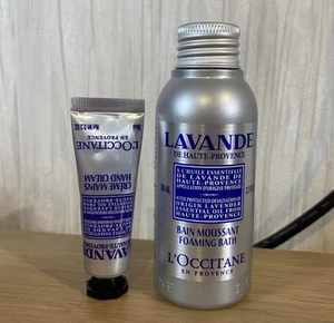 L'Occitane LAVANDE Lavender Bath Foam 100ml & Hand Cream 10ml NEW - Picture 1 of 3