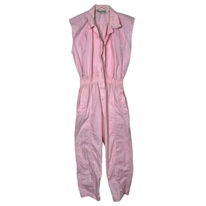 Diane Von Furstenberg DVF VTG 80s Sleeveless Collared Jumpsuit Light Pink Medium - Picture 1 of 12