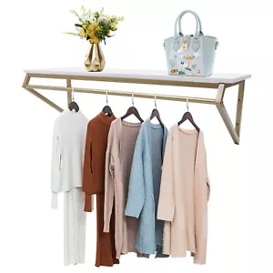 Gold Metal Garment Clothes Rack Clothing Rack Clothes Wall Shelf Hanger Display - Picture 1 of 7
