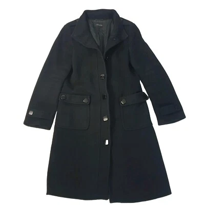 Jaeger Black Angora & Wool Coat UK 10 - Image 1 of 4