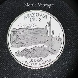 2008 S Silver Proof Arizona State Quarter - From a Proof Set - 90% Silver - Picture 1 of 2
