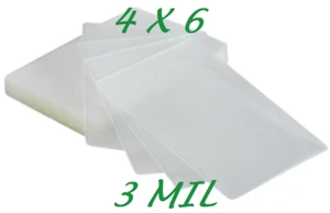 4 x 6 100 3 Mil Laminating Pouches Sleeves 4-1/4 x 6-1/4 Photo/Video, X-Clear - Picture 1 of 1
