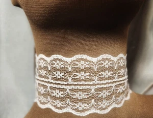 MANY COLORS Wide Lace Choker Necklace Wedding Victorian Cosplay Goth 12" - 16" - Picture 1 of 42