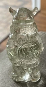 Vintage 3 1/4" Klarglas Wikinger Krieger Figur Figur Briefbeschwerer - Bild 1 von 6