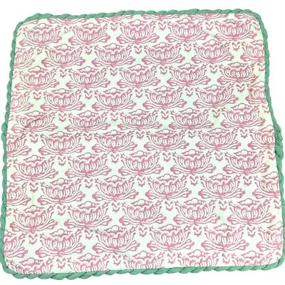 West Elm + RHODE Lotus Pillow Cover in Brandied Apricot/Fair Green Cotton 20" - Image 1 of 4