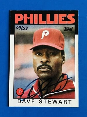 2004 Topps Dave Stewart 1986 Topps Retired Signature Buyback Auto #689; #d 09/53 - Image 1 of 2