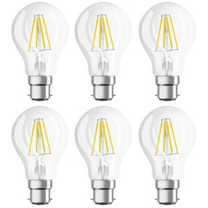 6 x Osram LED Filament Birnenform A60 7W = 60W B22d klar 806lm warmweiß 2700K - Bild 1 von 5