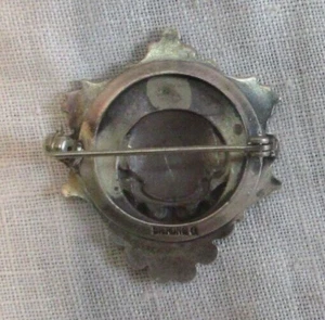 Antike Sterling Pin Lünette für Foto auf der Rückseite - Bild 1 von 10