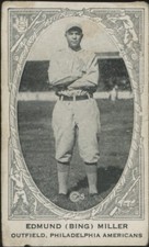 1922 W573 BING MILLER FAIR STRIP CARD BASEBALL PHILADELPHIA ATHLETICS
