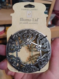 Yankee Candle Jar Candle Illuma-lid Silver Scroll NEW RETIRED  - Picture 1 of 5