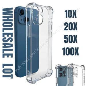 Wholesale Bulk Shockproof Clear TPU Case Lot For iPhone 14 13 12 11 Pro Max 8 XR - Picture 1 of 16