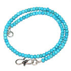 925 Sterling Silver 18" Strand Necklace Sky Blue Turquoise 5 mm Beads