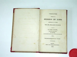 CHARACTER ESSENTIAL SUCCESS in LIFE ORIGINAL 1820 Taylor 162 pages G+ or better - Bild 1 von 9