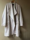 French Connection Pale Grey/StoneWaterfall  Style Trench Coat size 12