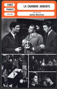 FILM CARD / CARD: LA CHAMBRE ARDENTE - Nadja Tiller, Juien Duvivier - 1962